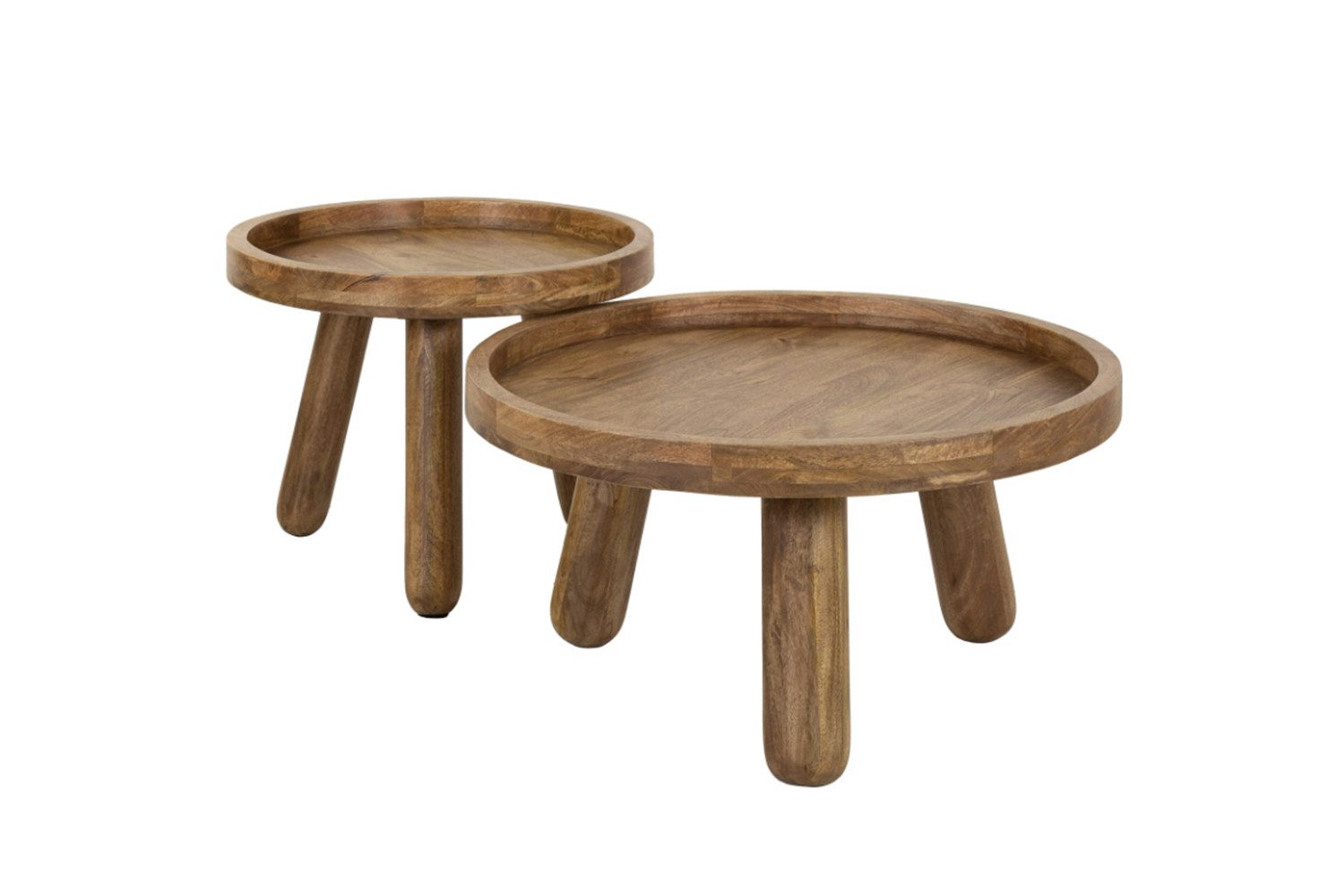 KAWOLA Couchtisch FLORA (Set, 2-St), Mangoholz braun