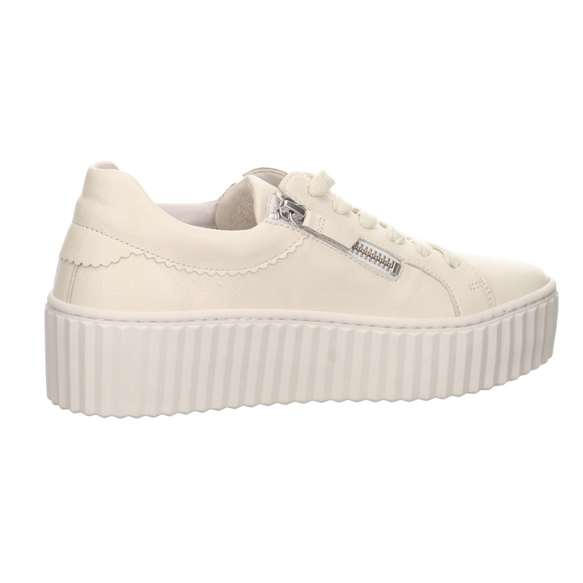 Glattleder Schnürschuh Damen Sneaker Schnürschuh (panna) Weiß Gabor Kapsel-Koll Schuhe