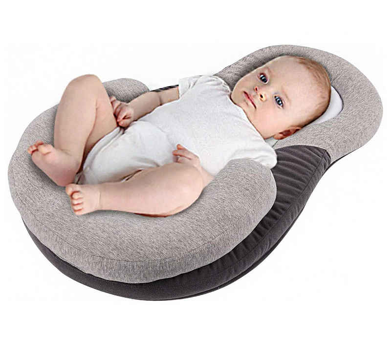 yhroo Babykissen Baby Comfort Nest mit Kopfstützkissen, Tragbares Kinderbett Neugeborenen-Liege Schlafsack Wiege Liner