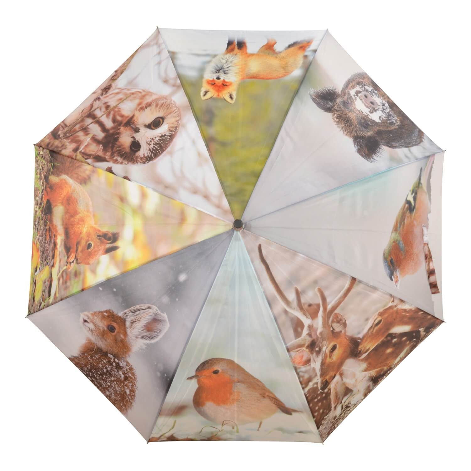 esschert design Stockregenschirm Regenschirm mit WINTERMOTIVEN, automatischer Öffnungsmechanismus