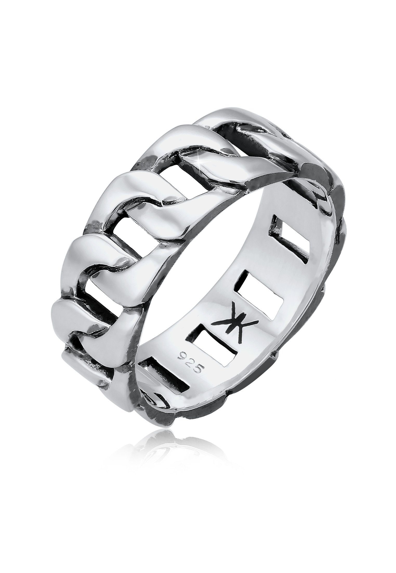 Silberring Herren Chunky Chain Look Panzerglieder 925 Silber