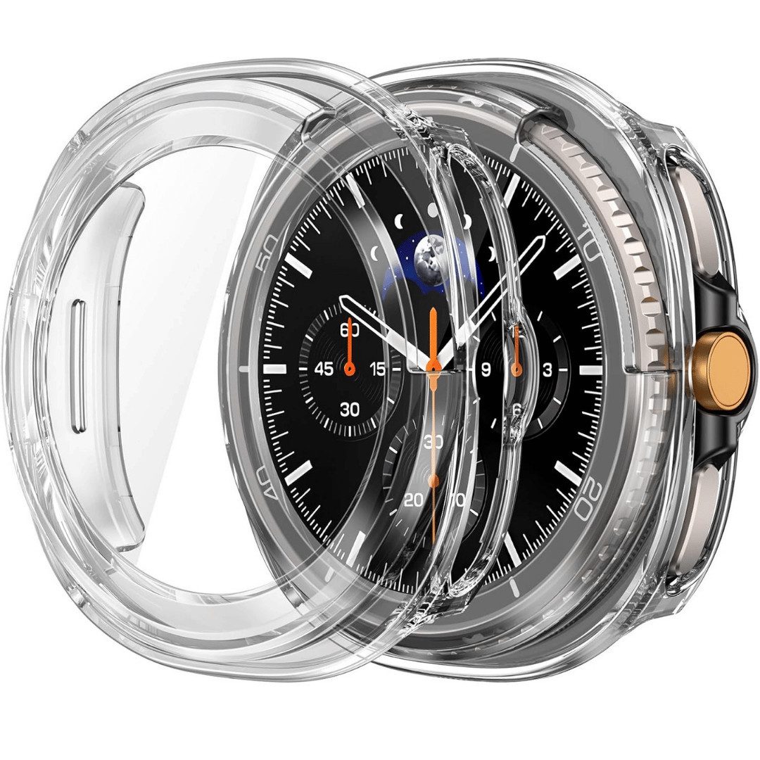 SmartUP Smartwatch-Hülle für Samsung Galaxy Watch 8 46mm Classic Schutzglas Panzerfolie Display, kompletter Rundumschutz
