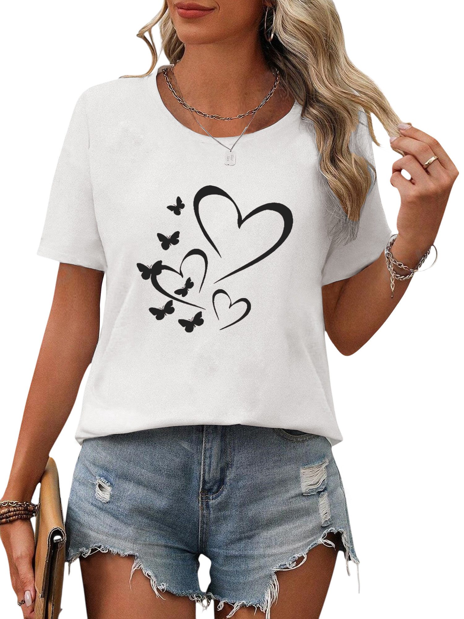 PYL Kurzarmbluse Damen Sommer Casual Bequemes günstig online kaufen