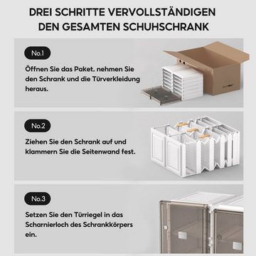 Zedelmaier Schuhschrank schuhboxen faltbare und stapelbare Schuhkartons Aufbewahrungsbox mit transparenten Türen, Magnetverschluss