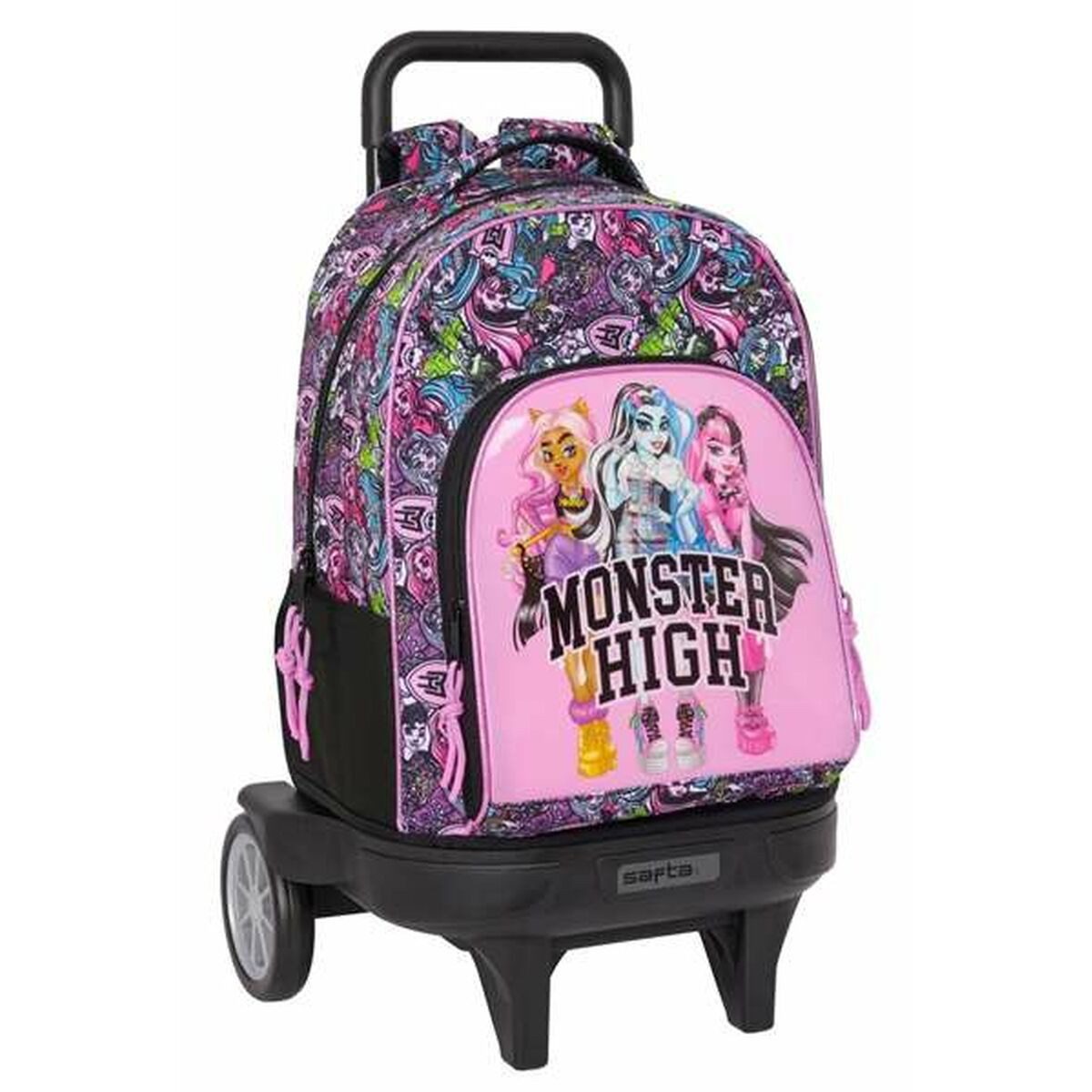 Monster High Schulranzen Schulrucksack Rucksack Trolley Monster High Drama Bunt 33 x 45 x 22 cm