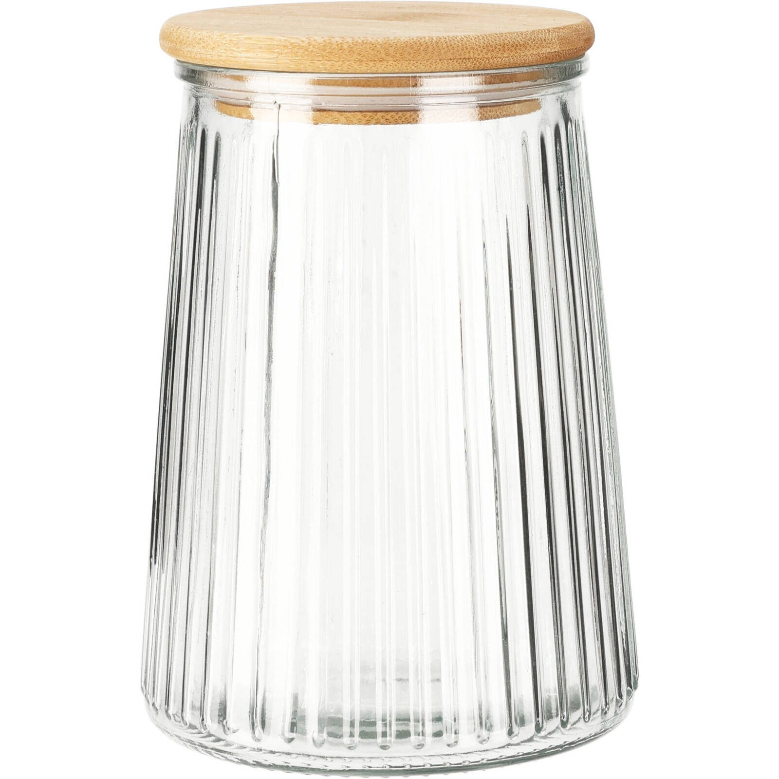 Excellent Houseware Vorratsglas Glasbehälter mit Bambusdeckel, luftdichter Verschluss, Glas, (einzeln, einzeln)
