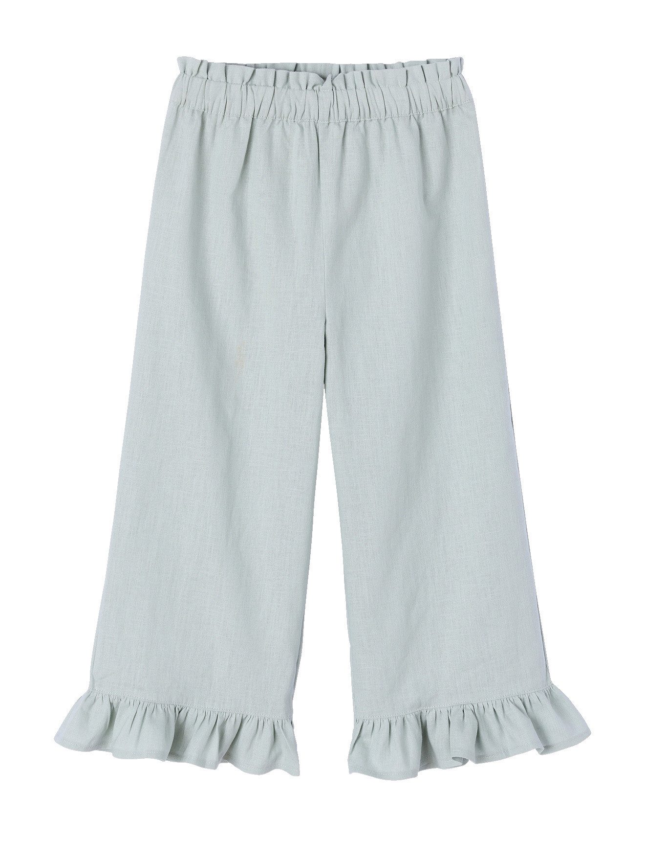 3/4-Hose 3/4-Hose Baumwoll-Leinen-Mix mit Volants, Mädchen
