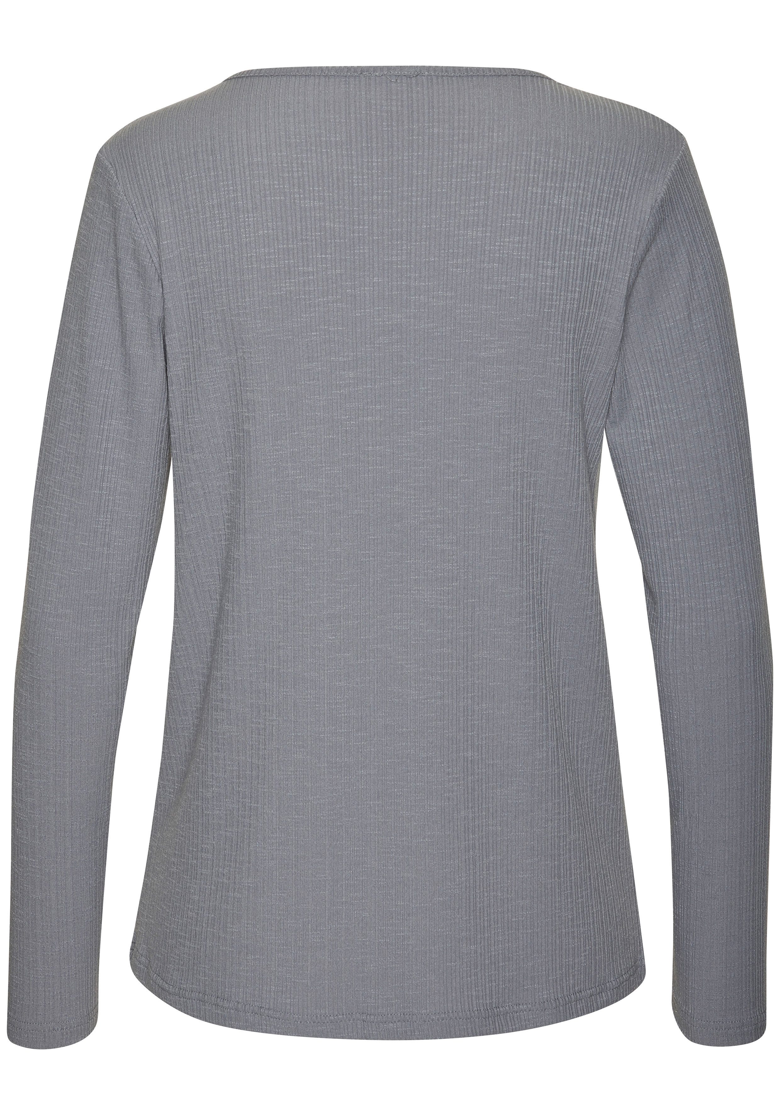 Vivance Langarmshirt mit modischer Rippstruktur aus weichfließender Qualität mit Viskose