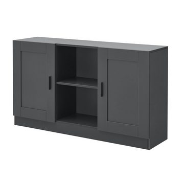 en.casa Sideboard, »Spøttrup« Fernsehtisch 120x30,5x70cm Dunkelgrau