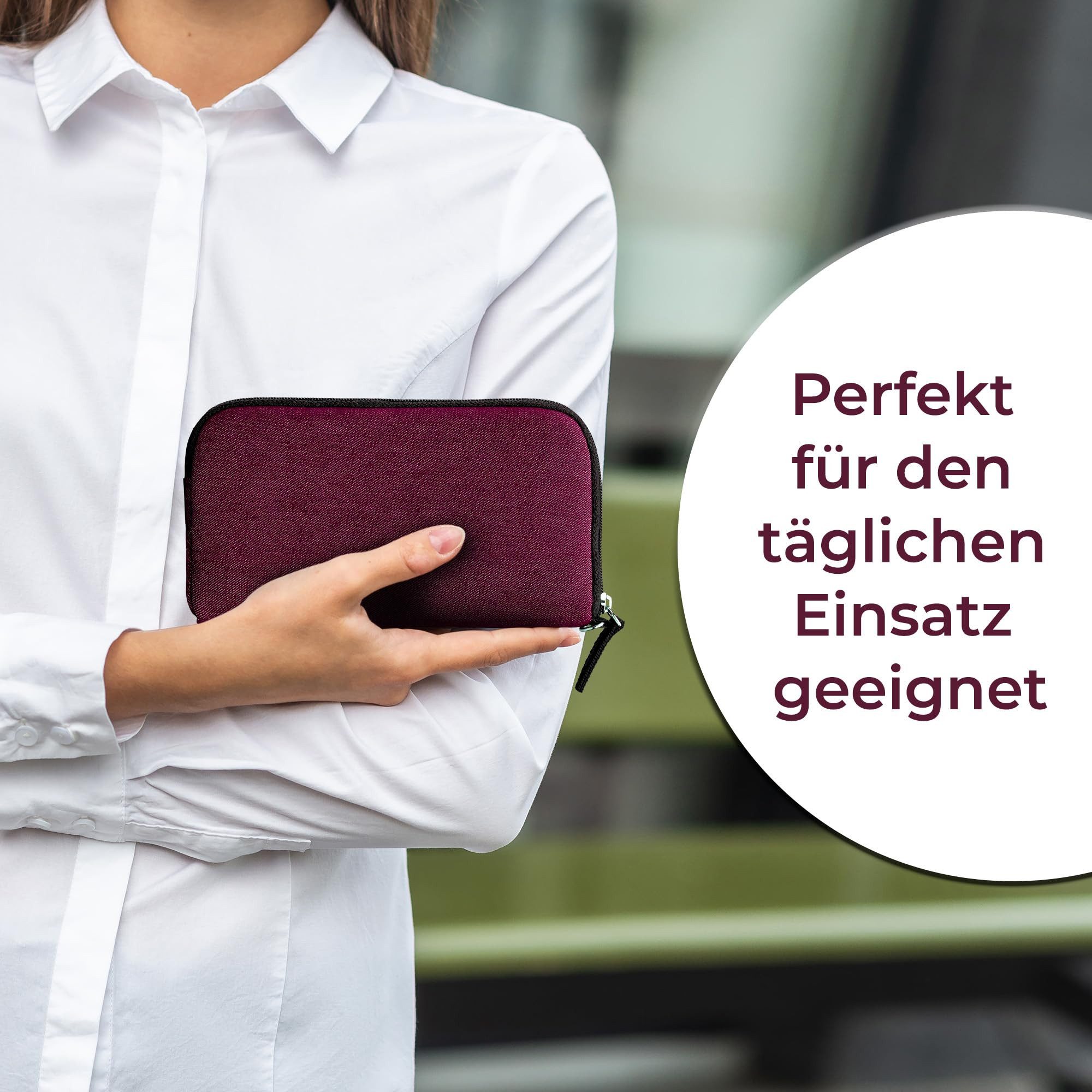 XiRRiX Handytasche für Smartphone - universal Handyhülle mit Handschlaufe (kompatibel mit z.B. Iphone 15 Pro, 16 Pro, 17 Pro, Hülle mit Reißverschluss), Softcase für besten Schutz Dank Polsterung mit Stoßdämpfung