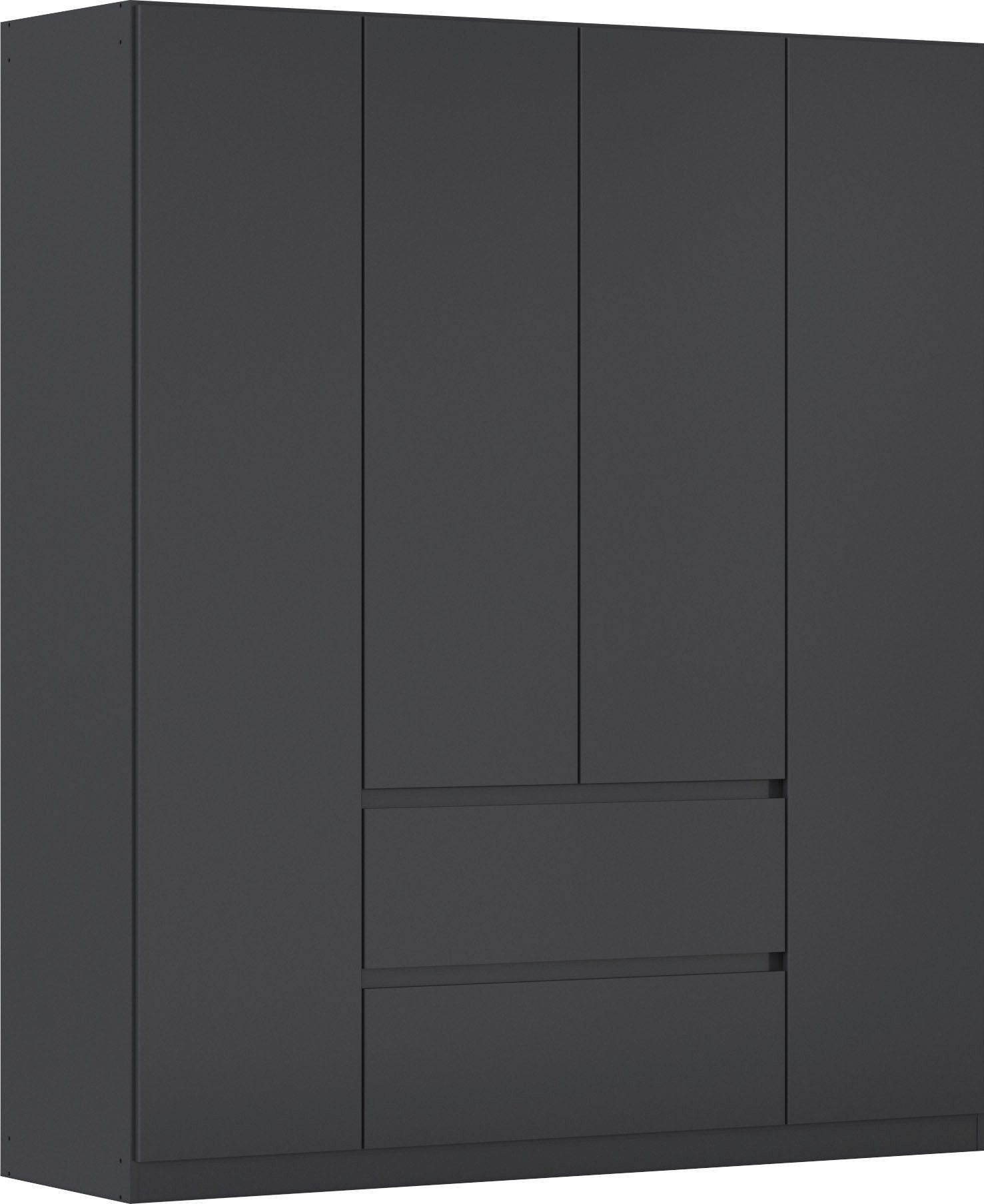 rauch Drehtürenschrank Mehrzweckschrank Aktenschrank Mietswohnung Garderobe MAINZ 181cm breit (3 verschiedene Ausstattungen BASIC/CLASSIC/PREMIUM (inkl. SOFT-CLOSE) grifflose Front, Außentüren mit Push-to-Open Funktion MADE IN GERMANY