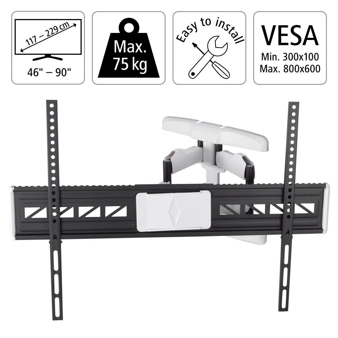 Zoll) TV 2 Hama 229cm 90 Sterne FULLMOTION, (bis TV-Wandhalterung, Doppeltragearme (90), 5 Wandhalter