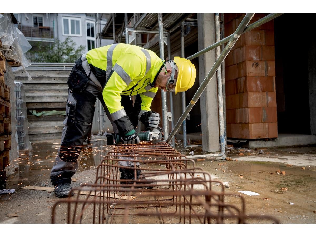 metabo Winkelschleifer Akku W 18 7-125 Karton, (6 tlg), ohne Akku und Ladegerät, inkl. Zubehör