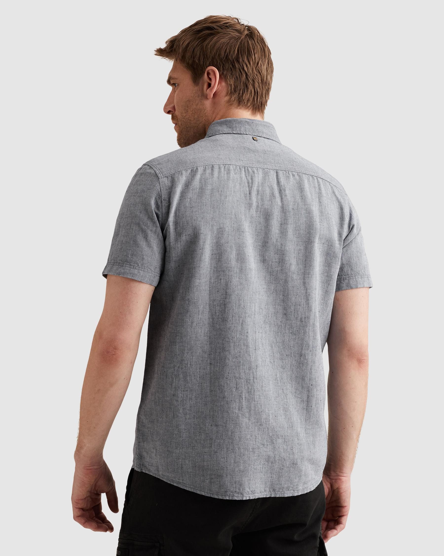 PME LEGEND Kurzarmhemd Short Sleeve Shirt 2 tone Cotton/Linen mit Kent Kragen