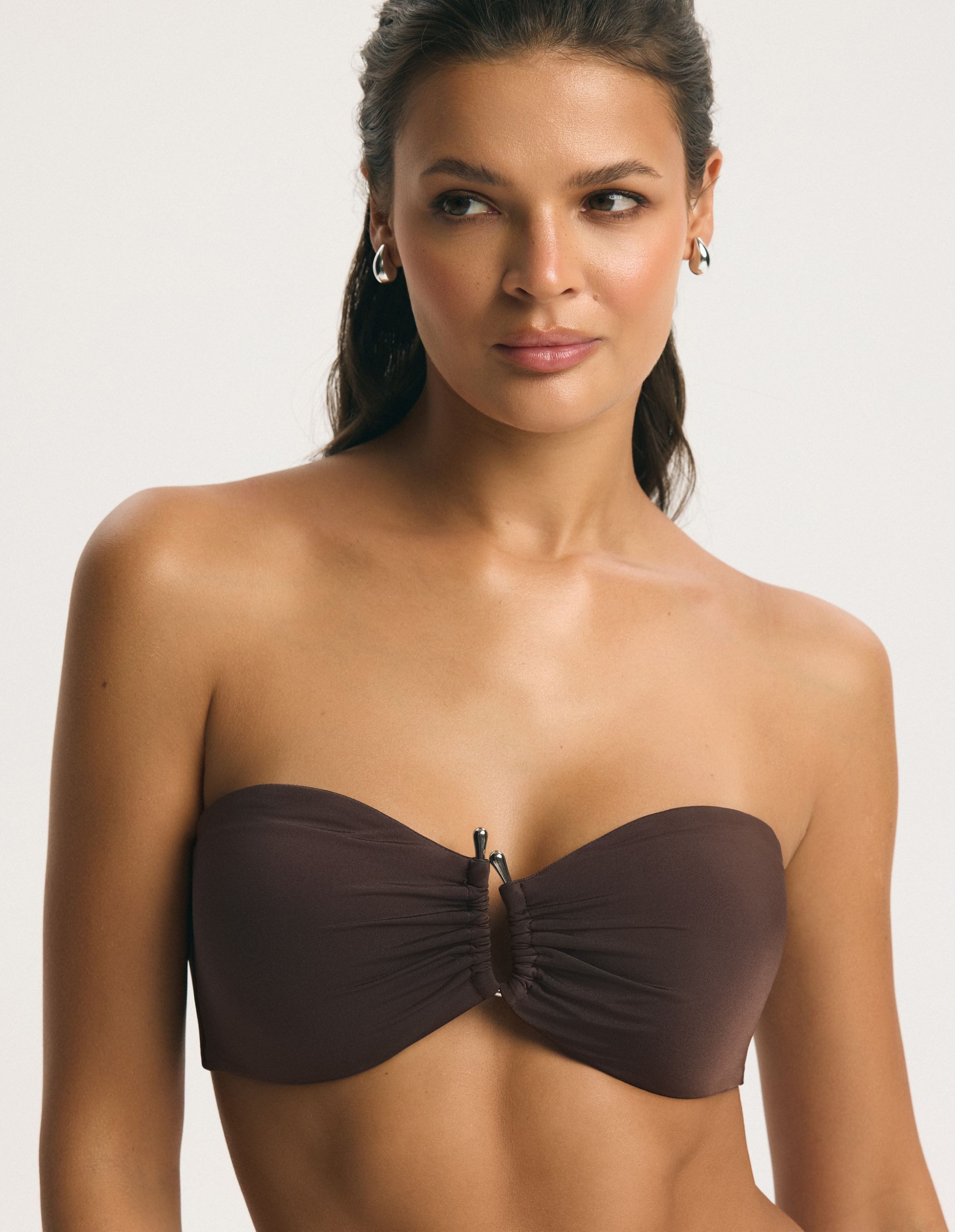 ESOTIQ Bügel-Bandeau-Bikini-Top Bikini Top Bandeau MONACO, abnehmbare Träger, Cut out