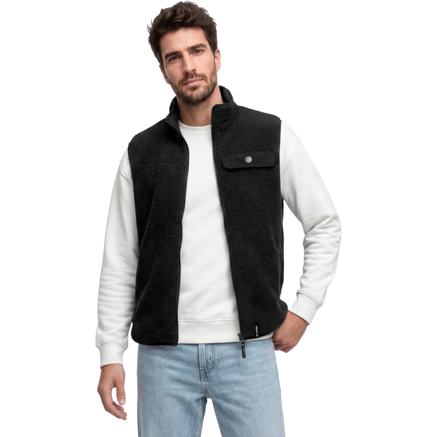 Fleeceweste Purga (Sherpa-Fleece, warm) schwarz Herren