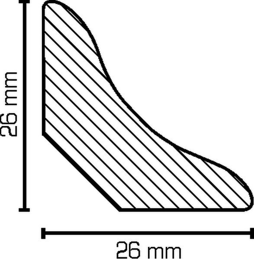 Südbrock Sockelleiste Hohlkehlleiste Eiche 26 x 26 Deckenleiste Echtholzfurnier, L: 250 cm, H: 2.6 cm, 1-St., Echtholzfurnier