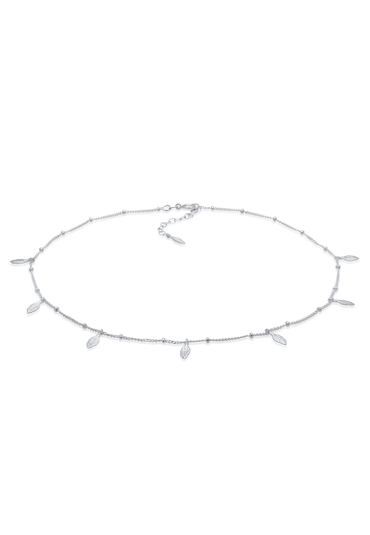 Elli Collier Choker Kugelkette Federn Boho 925 Sterling Silber