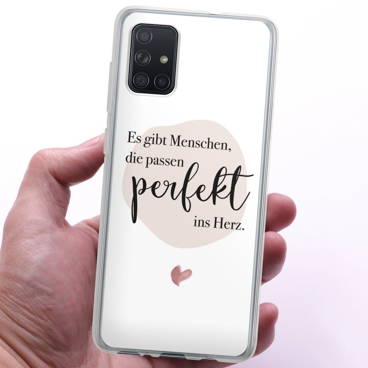 DeinDesign Handyhülle Es gibt Menschen die passen, Samsung Galaxy A71 Silikon Hülle Bumper Case Handy Schutzhülle