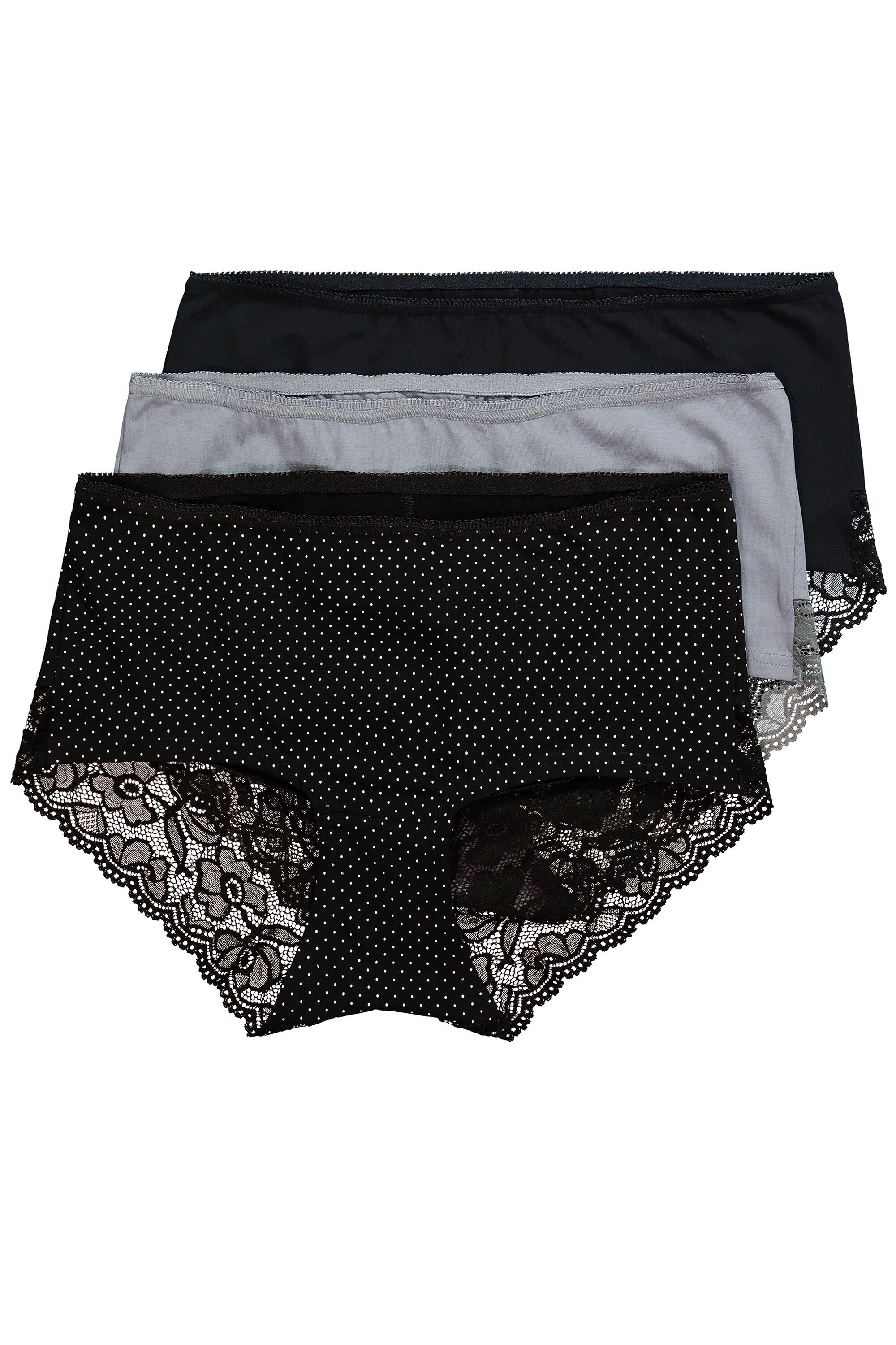 Ulla Popken Hipster Hipster 3er-Pack Spitzen-Einsatz