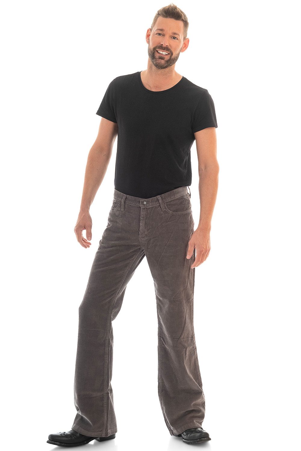 Comycom Cordhose Herren Bootcut hellgrau