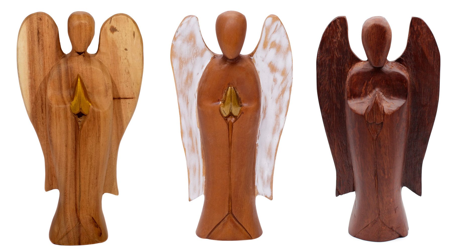 Brillibrum Dekofigur Schutzengel Holzfigur Teakholz Handarbeit günstig online kaufen