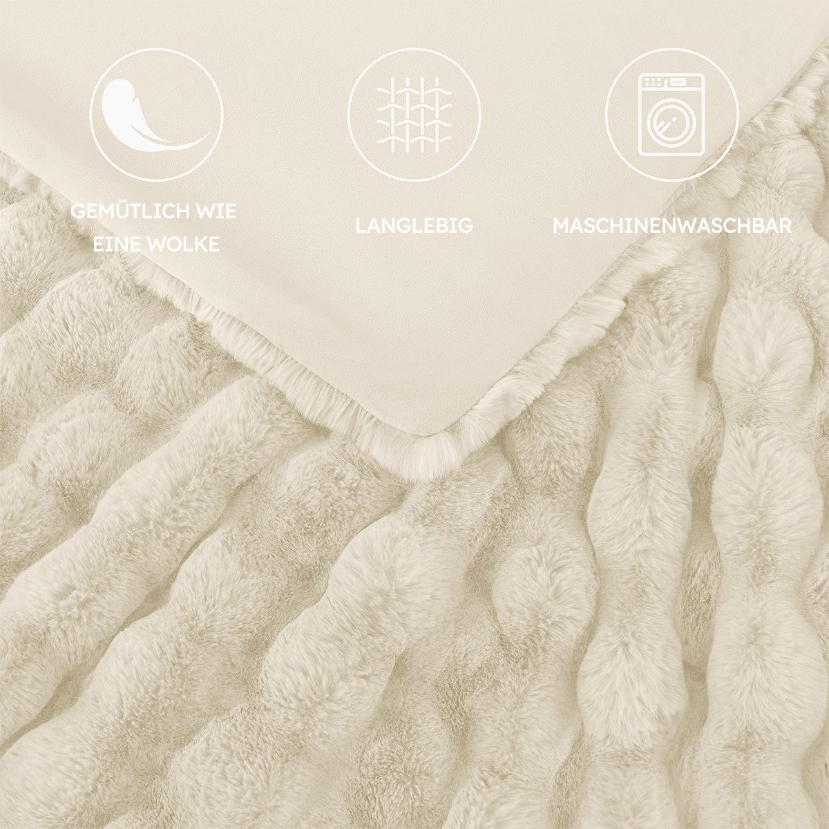 Wohndecke Wohndecke Kuscheldecke Kaninchen Plüsch Decke130*160cm, günstig online kaufen
