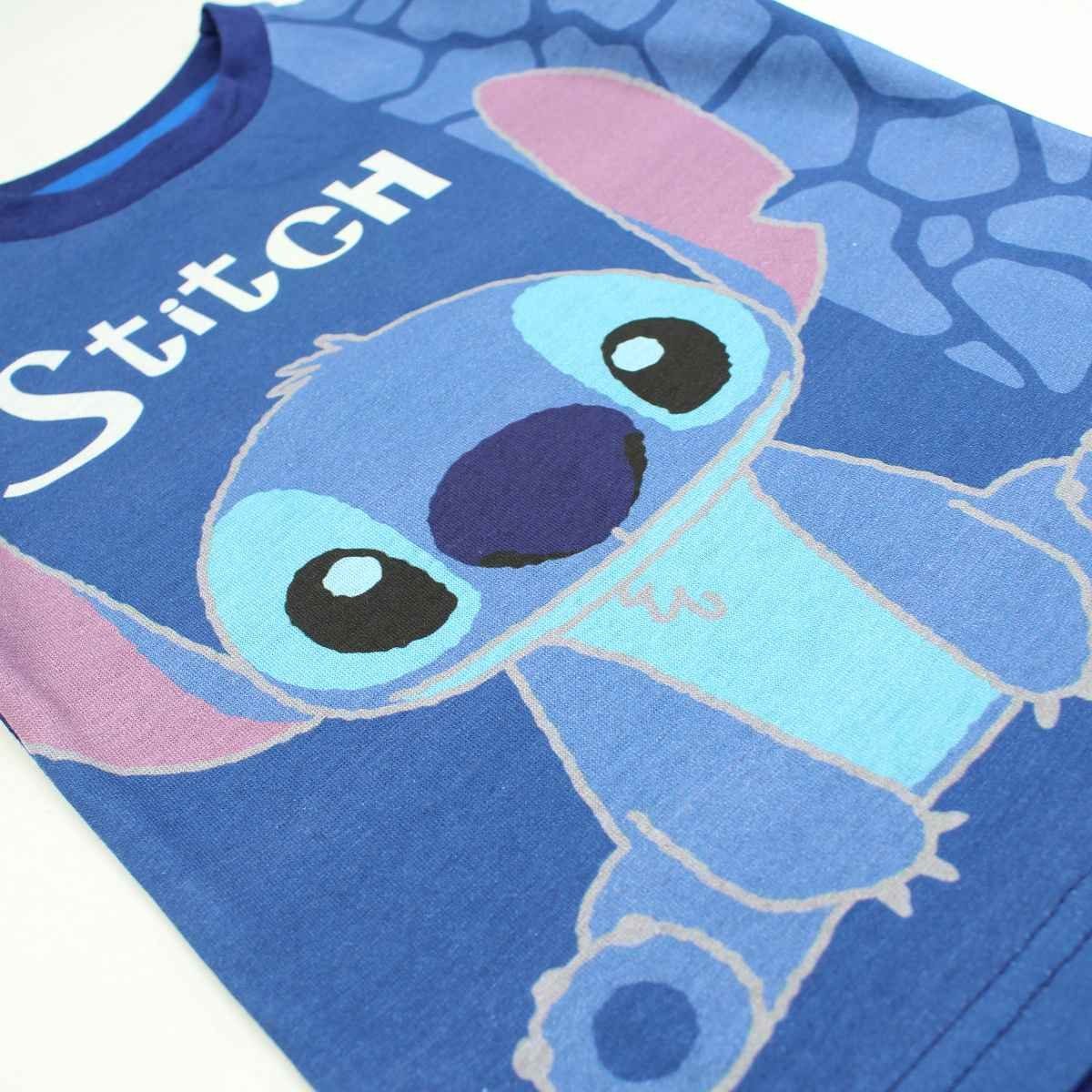Jungen - Kurzarmshirt T-Shirt Lilo Baumwolle Gr. aus Dunkelblau Stitch Stitch 128 cm 98 &