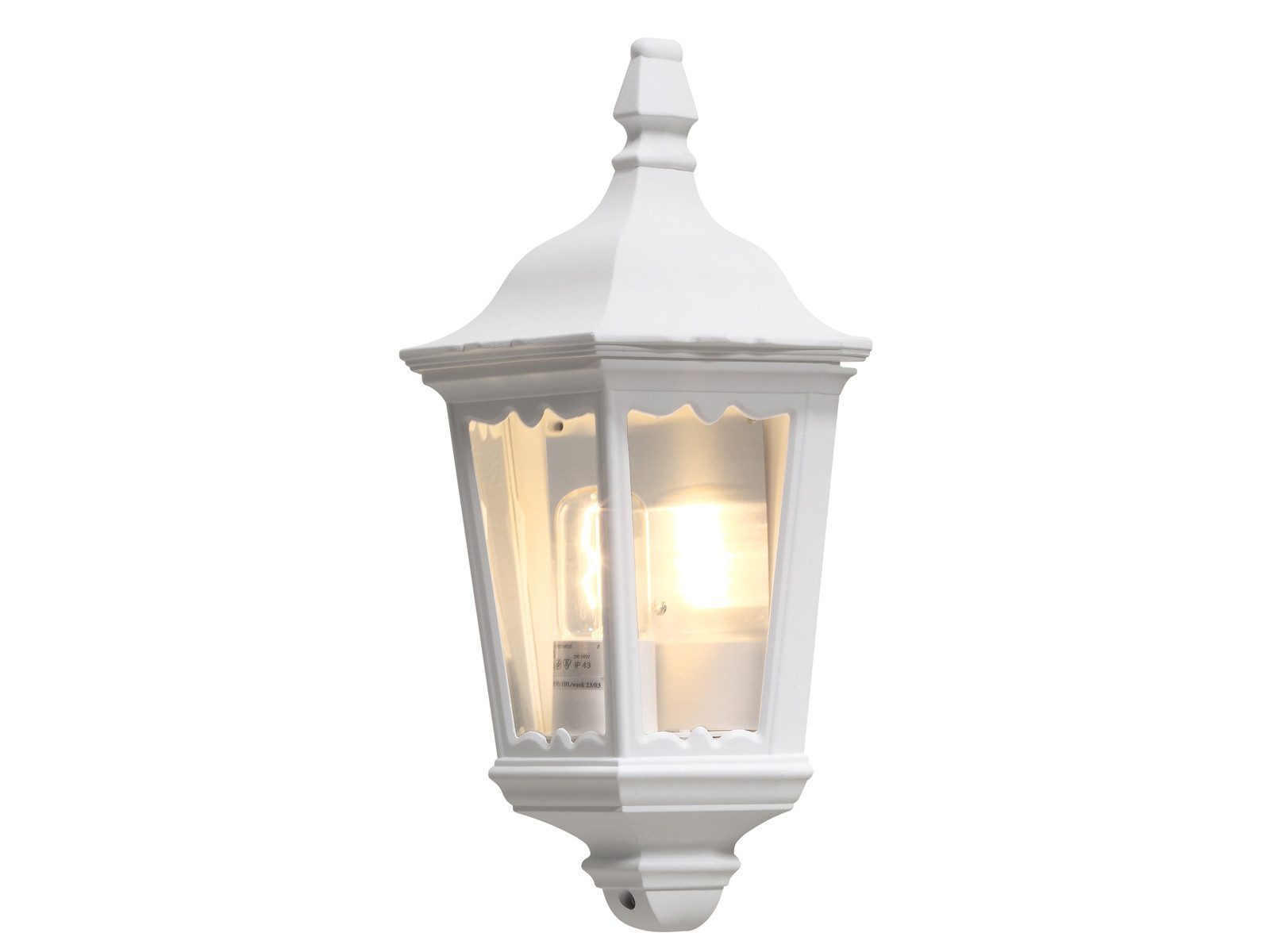 KONSTSMIDE LED Außen-Wandleuchte antike Wand-Laterne, Höhe 44,5cm, LED wechselbar, Warmweiß, Außenleuchte Halbschale zur Fassadenbeleuchtung inkl. E27 Leuchtmittel
