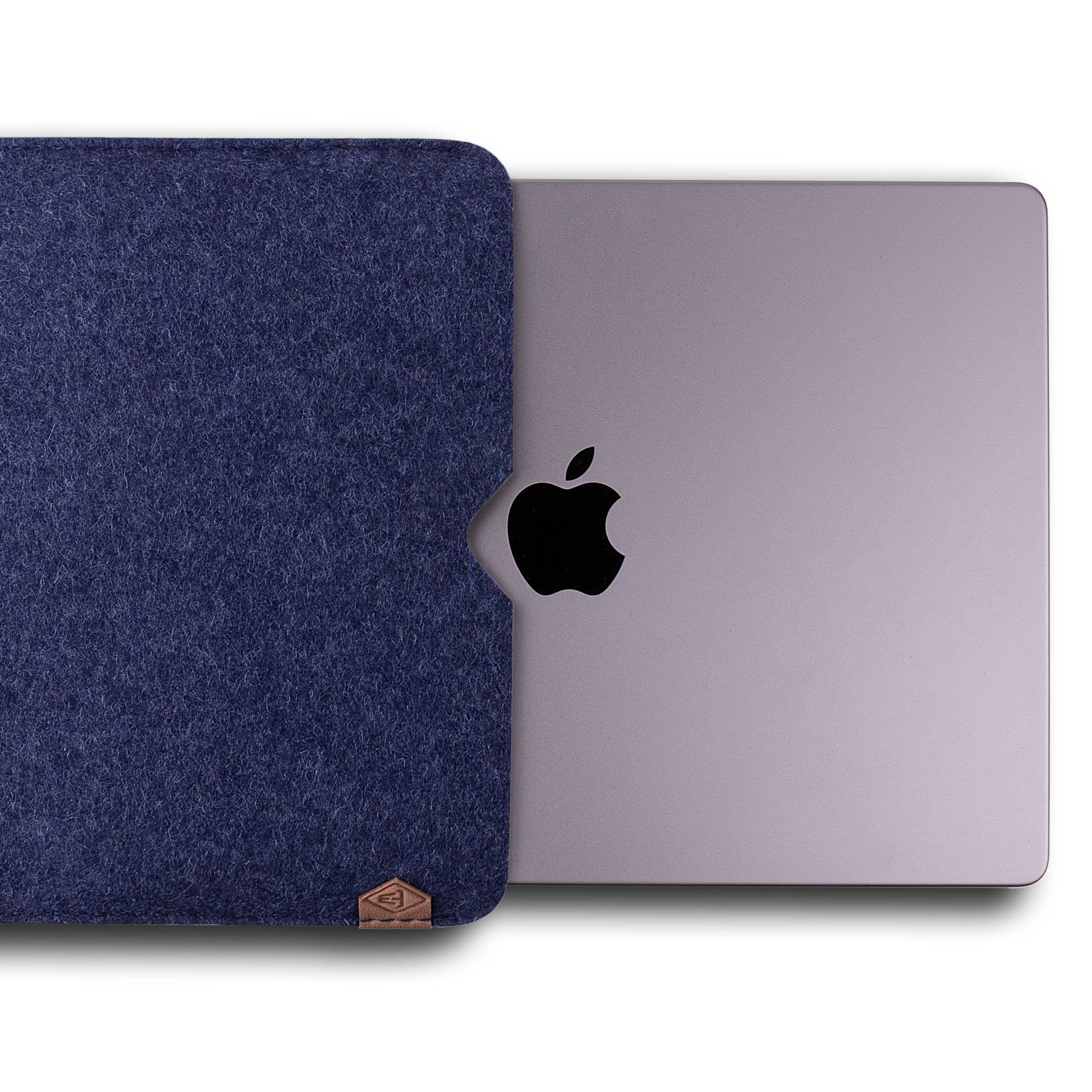 werktat Laptoptasche Hülle für Apple MacBook Pro 14" (M1/M2) Handmade Filz  Tasche Cover, 100% Schurwolle, Made in Germany
