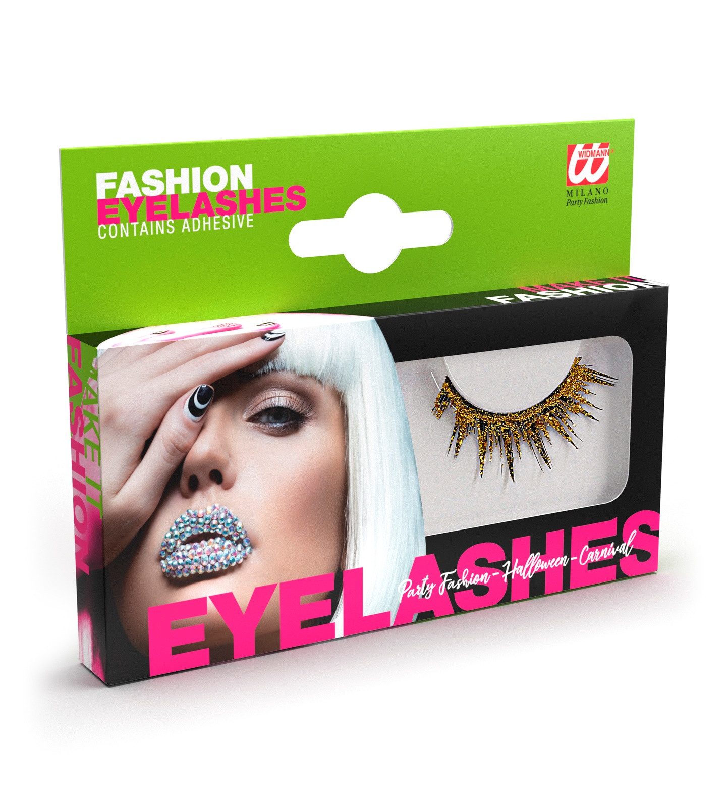 Widmann S.r.l. Bandwimpern Künstliche Wimpern Glitter, Gold