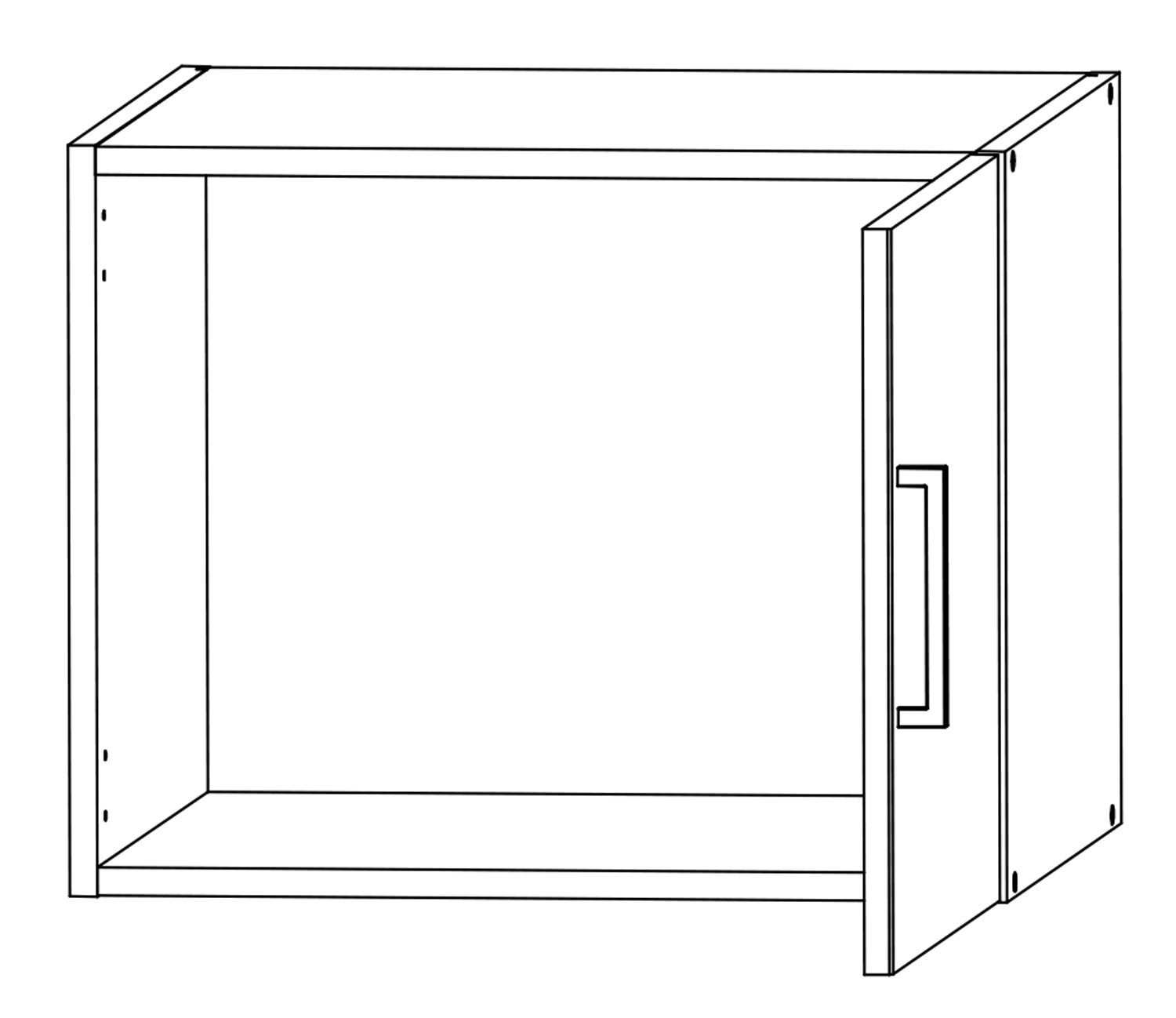 Wimex Schrankaufsatz, (1 Tür, 1 großes Fach, 1-St., moderne Optik, alufarbene Kunststoffgriffe, Montage am Schrank), 50x54x40cm weiß 1-türig