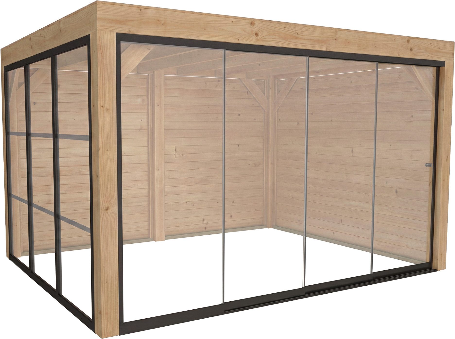weka Holzpavillon Lumley Lauben-Set Gr. 2.3, mit 3 Seitenteilen, BxTxH: 307x399x245 cm