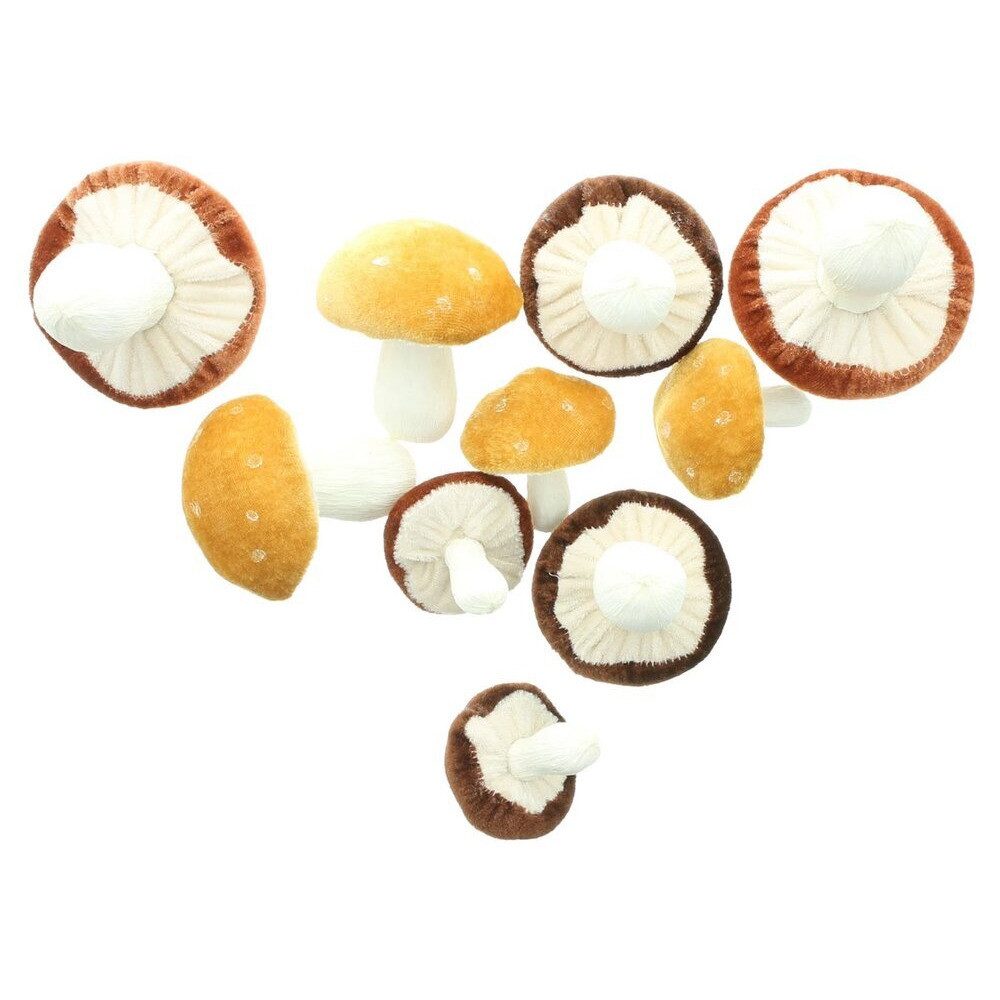 Home-trends24.de Dekofigur Pilz Herbst Figur Deko Pilze Samt Kunststoff 10er Set (10 St)