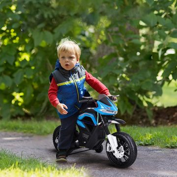 HOMCOM Elektro-Kindermotorrad Kindermotorrad Licht Musik MP3 maximal 3 km/h Metall + Kunststoff Blau, Belastbarkeit 30 kg, (1-tlg), L105 x B52.3 x H62.3 cm