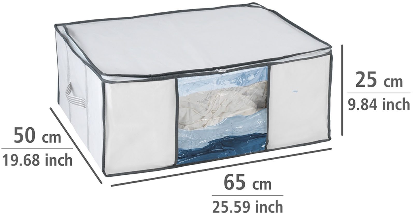 WENKO Unterbettkommode Vakuum Soft Box L, integrierte Vakuum-Tasche & Blitzventil, bis zu 75 % Platzersparnis