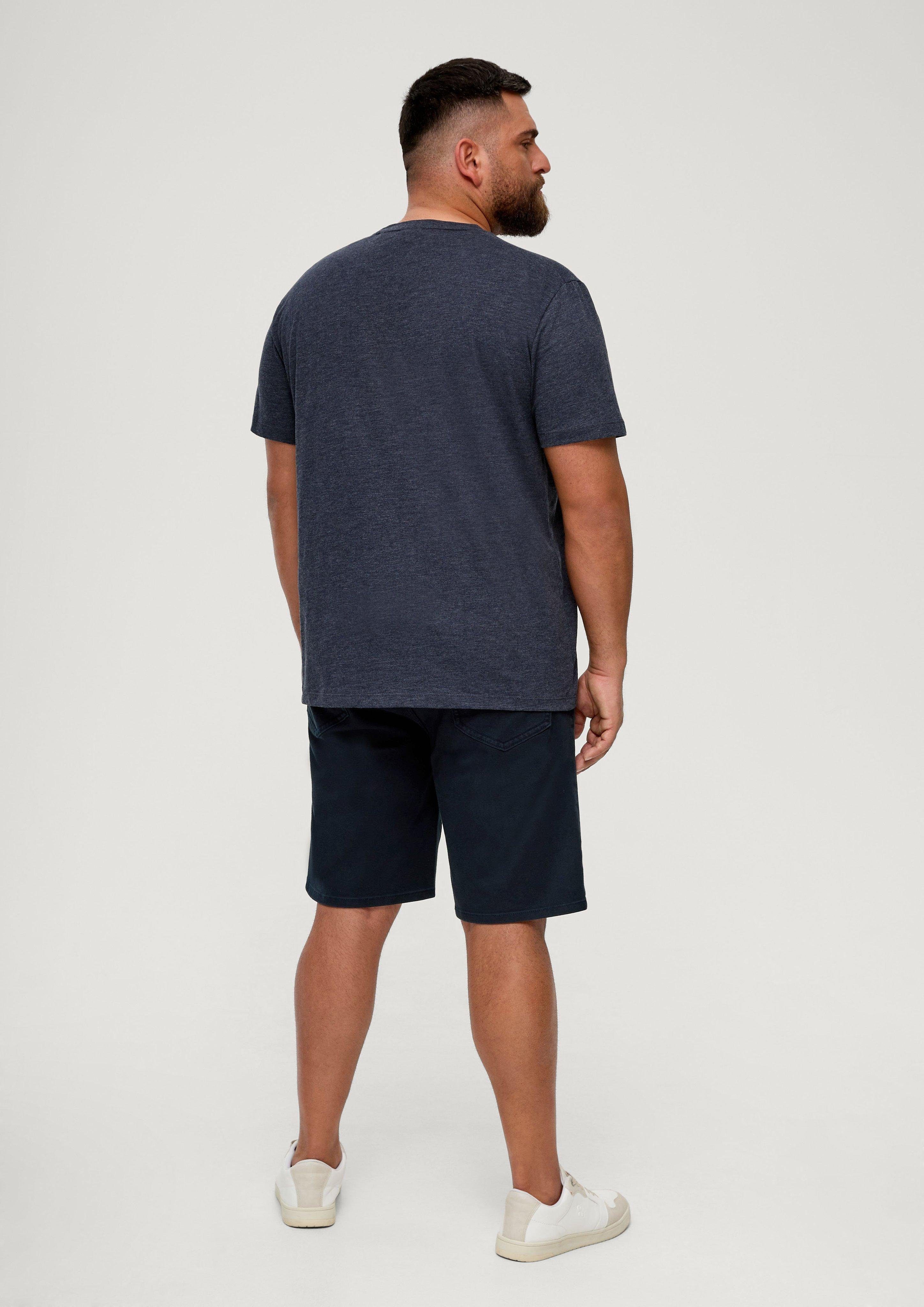 Casby Rise navy / Jeansshorts Leg Mid Straight Label-Patch Jeans-Bermuda / Fit Relaxed s.Oliver /