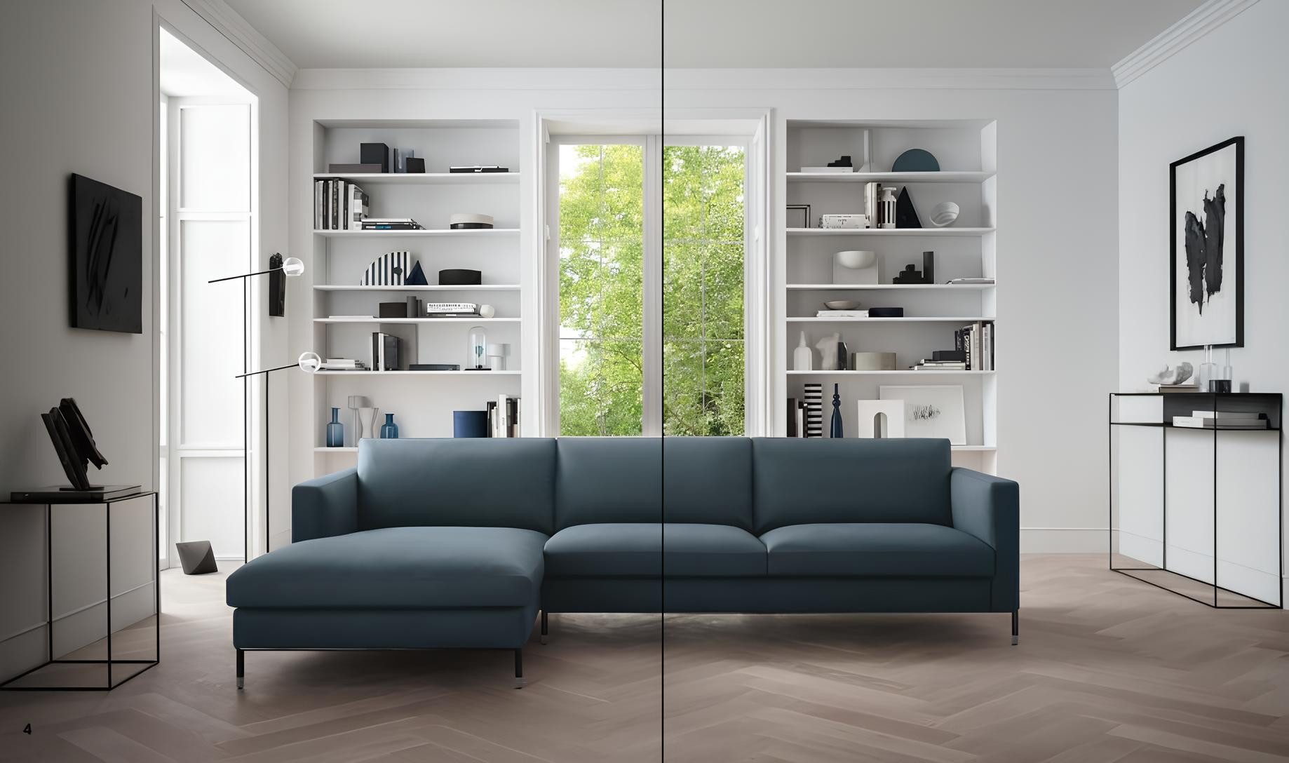 JVmoebel Ecksofa Exklusives Leder-Ecksofa in Grün mit ausziehbarer Liegefläche, Made in Europa