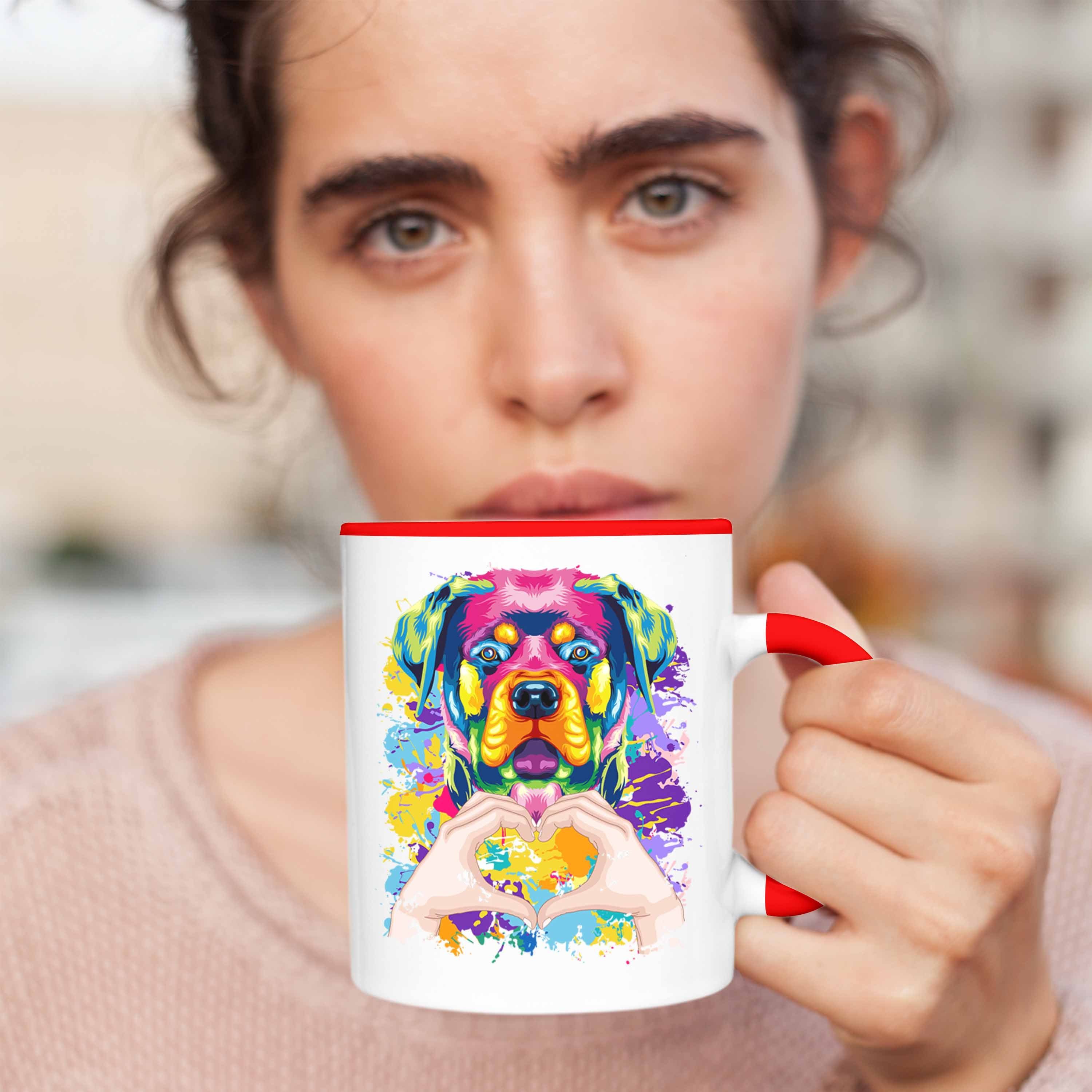 Trendation Tasse Rottweiler Besitzer Farbe Geschenk Tasse Spruch Love Geschenk Lustiger