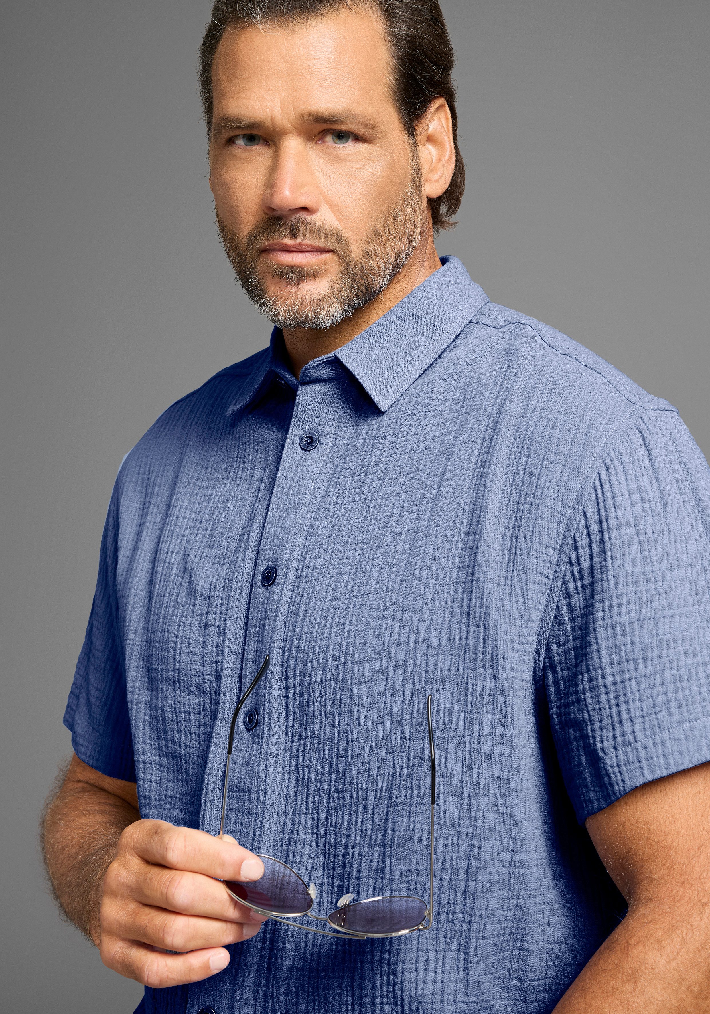 Man's World Kurzarmhemd in Musseline Qualität günstig online kaufen