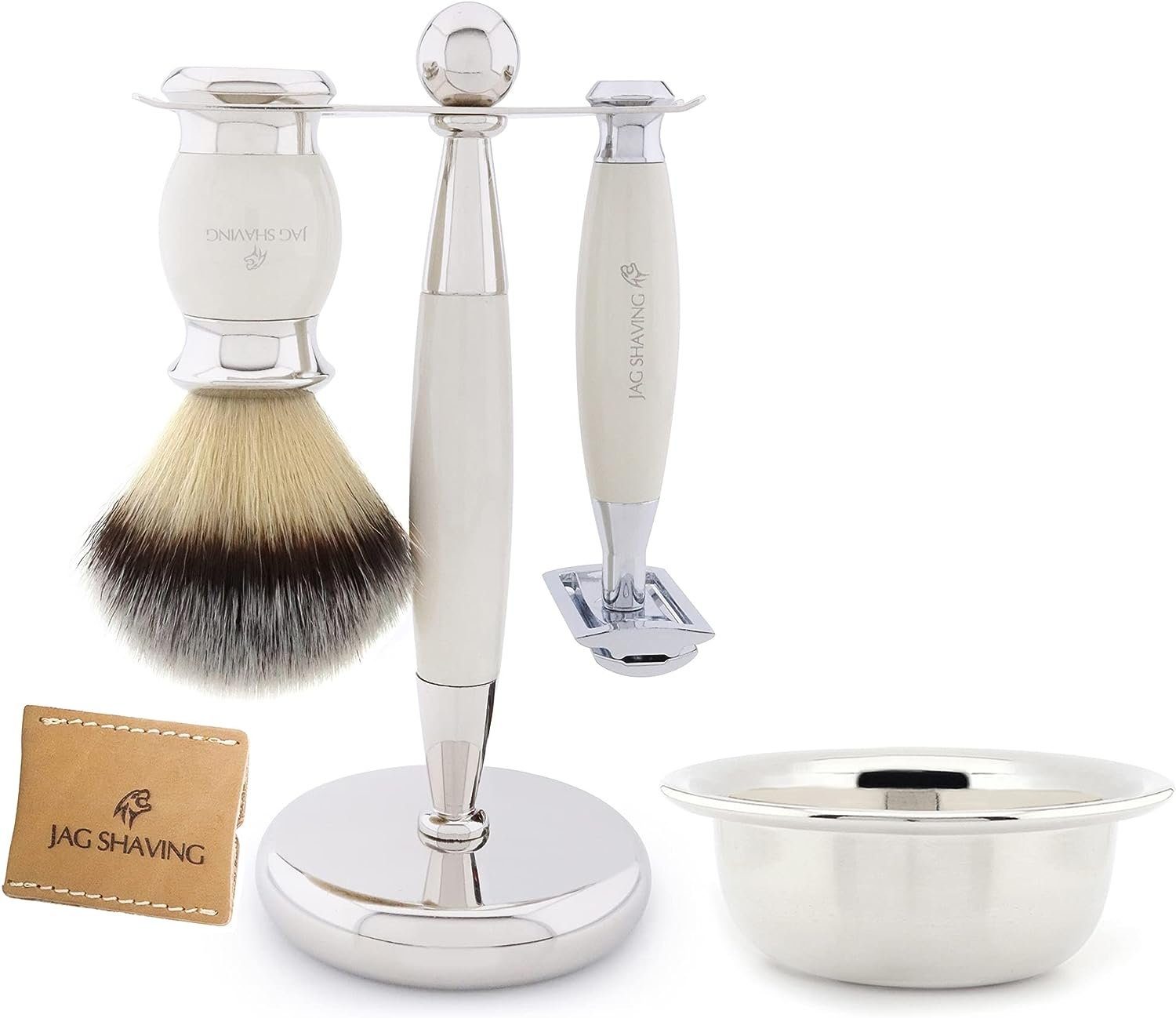 JAG SHAVING Rasierpinsel-Set teiliges Rasierset JAG's LEE Range Schwarz Synthetikshaar, 5 tlg. | Rasierpinsel