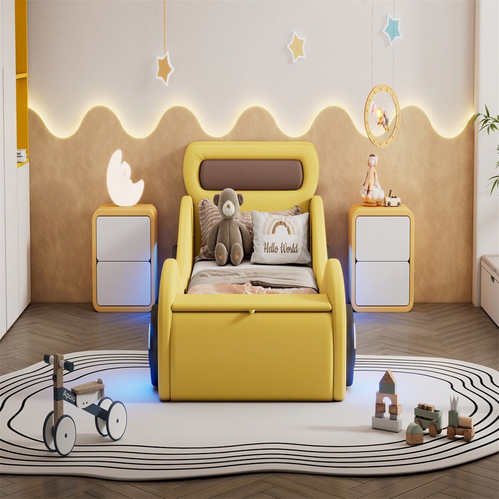 XDeer Jugendbett 90x200cm Einzelbett, Kinderbett, Jugendbett, Polsterbett F günstig online kaufen