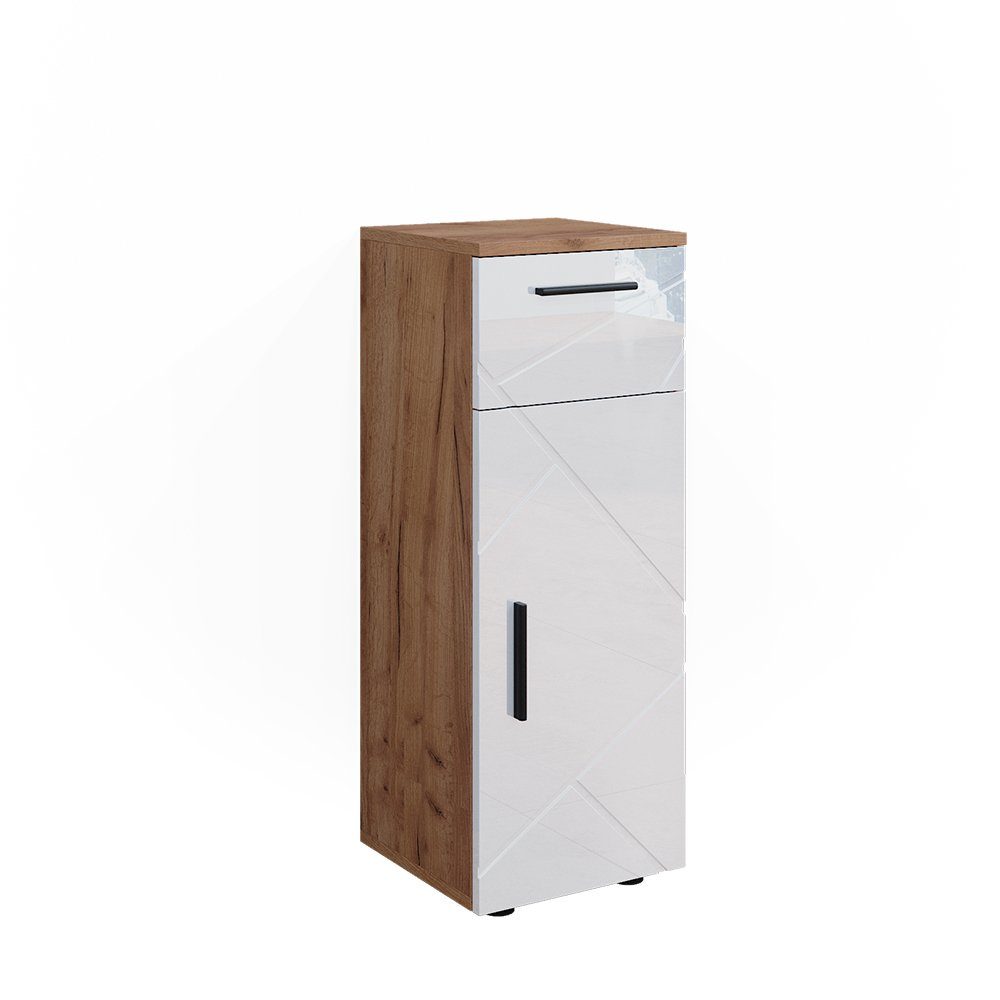 Vicco Midischrank Irma, Eiche/Weiß Hochglanz, 30 günstig online kaufen