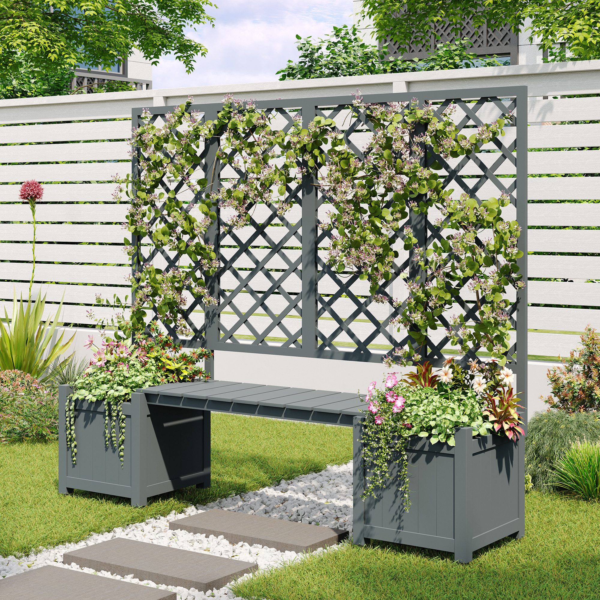 HAUSS SPOLE Blumenkasten Pflanzgefäß mit Spalier günstig online kaufen