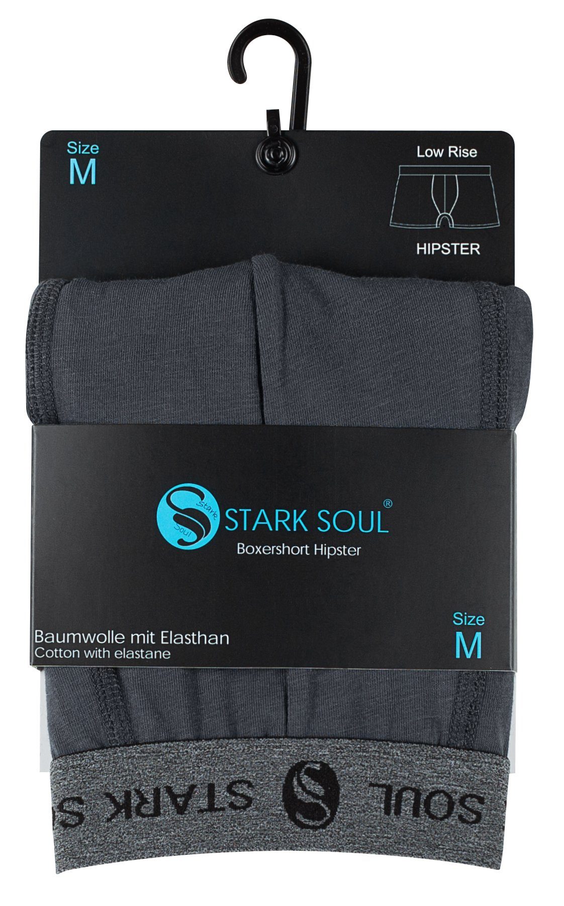 Stark Soul® Dunkelgrau Herren Boxershorts, 6er-Pack Baumwoll-Unterhosen im 6er Boxershorts Hipster Pack