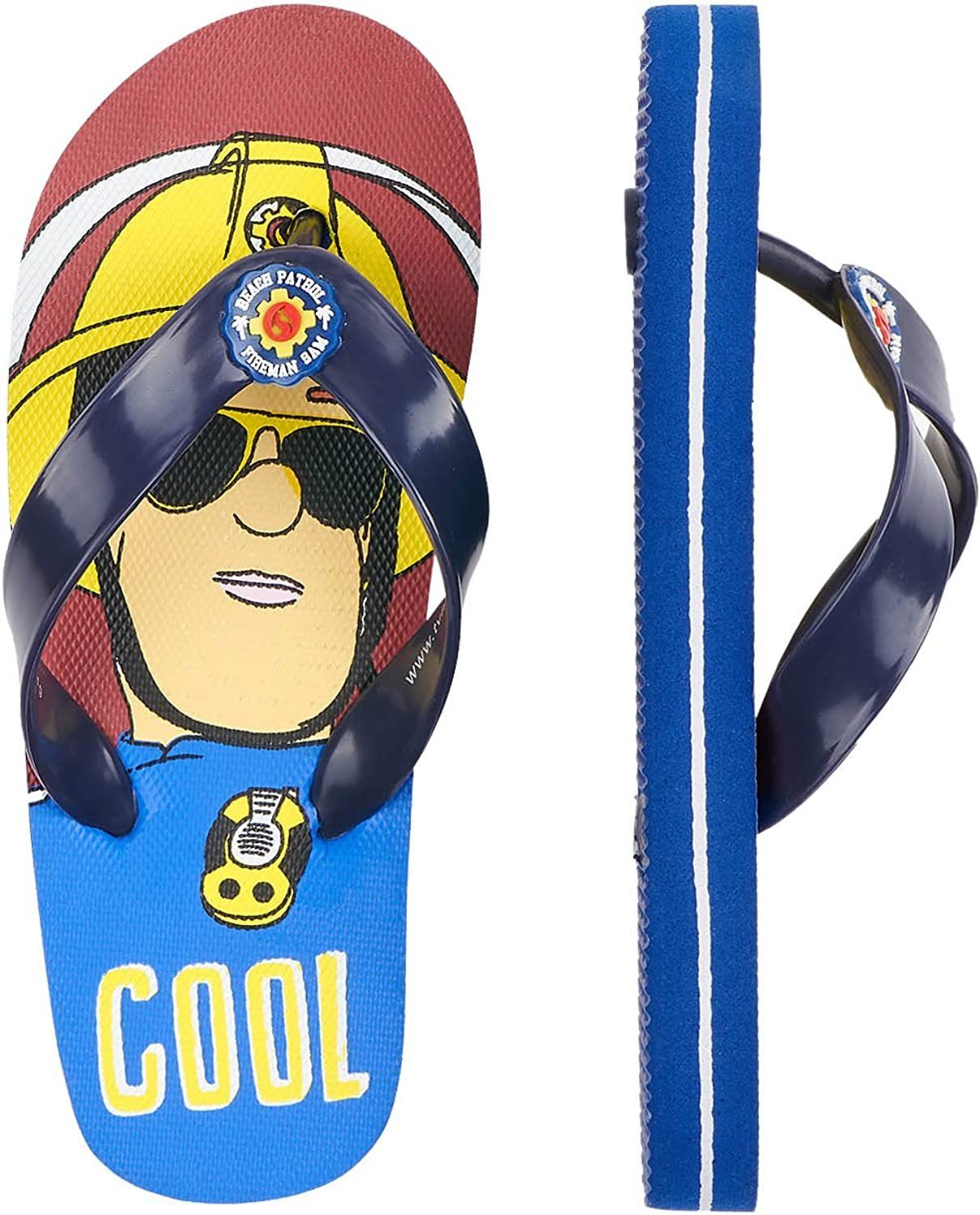 Feuerwehrmann Sam FEUERWEHRMANN SAM Zehentrenner Badeschuhe Sandale für Kinder Jungen Latschen Домашняя обувь Pantoffeln Gr.24/25 26/27 28/29 30/31 Badesandale