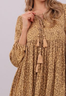 YC Fashion & Style Sommerkleid „Luftiges Sommerkleid mit Leoparden Muster„ Alloverdruck, Animalprint, Basic, Boho
