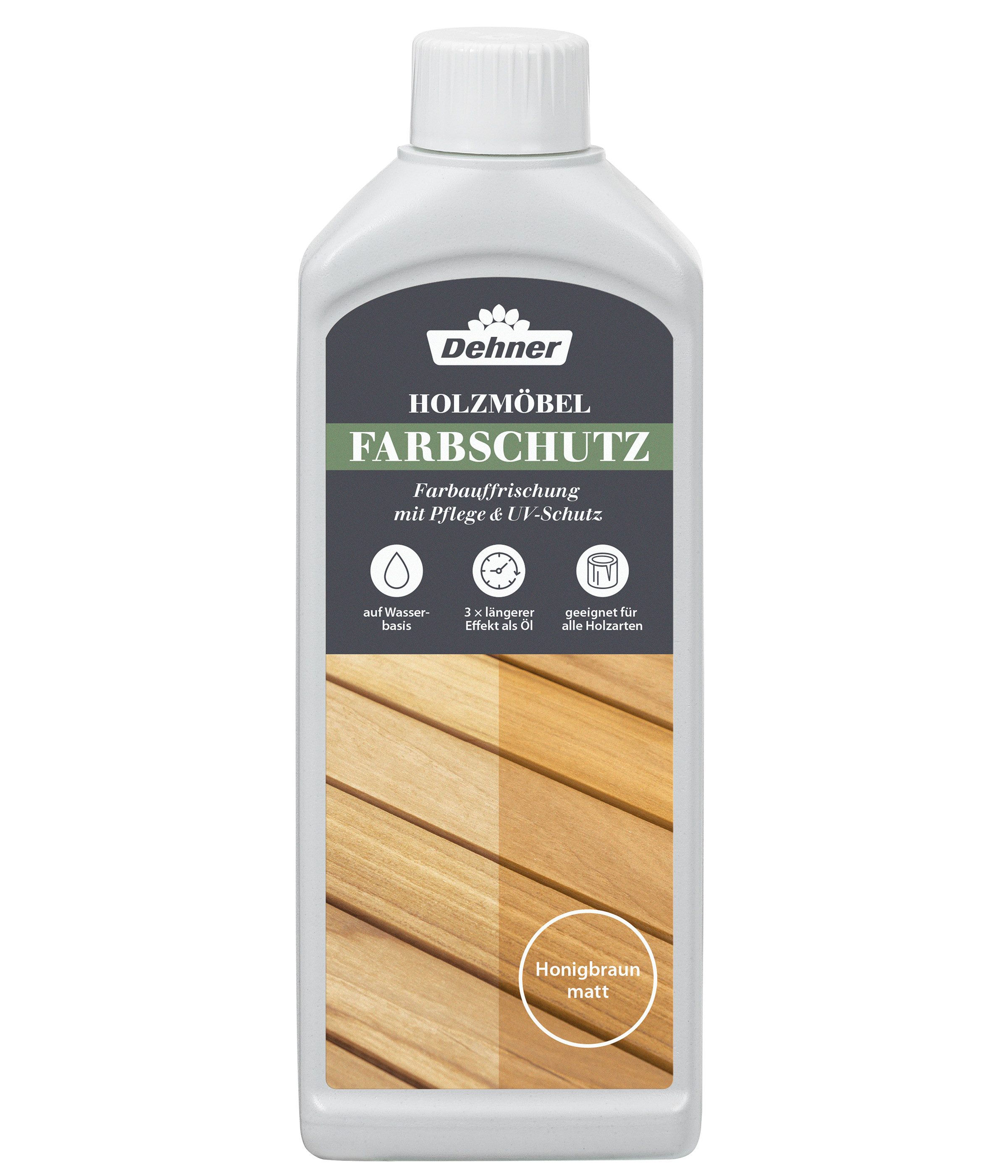 Dehner Holzmöbel-Farbschutz, Farbauffrischer für Gartenmöbel, 500 ml Möbelpflegeöl-Set, Farbschutz Pflege für Outdoor Möbel