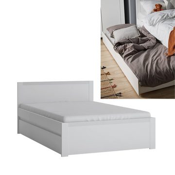 Lomadox Jugendzimmer-Set NAVA-129, (Sparset, 4-tlg), weiß, mit Bett Bettgestell Liegefläche 120x200 inkl. Bettschublade