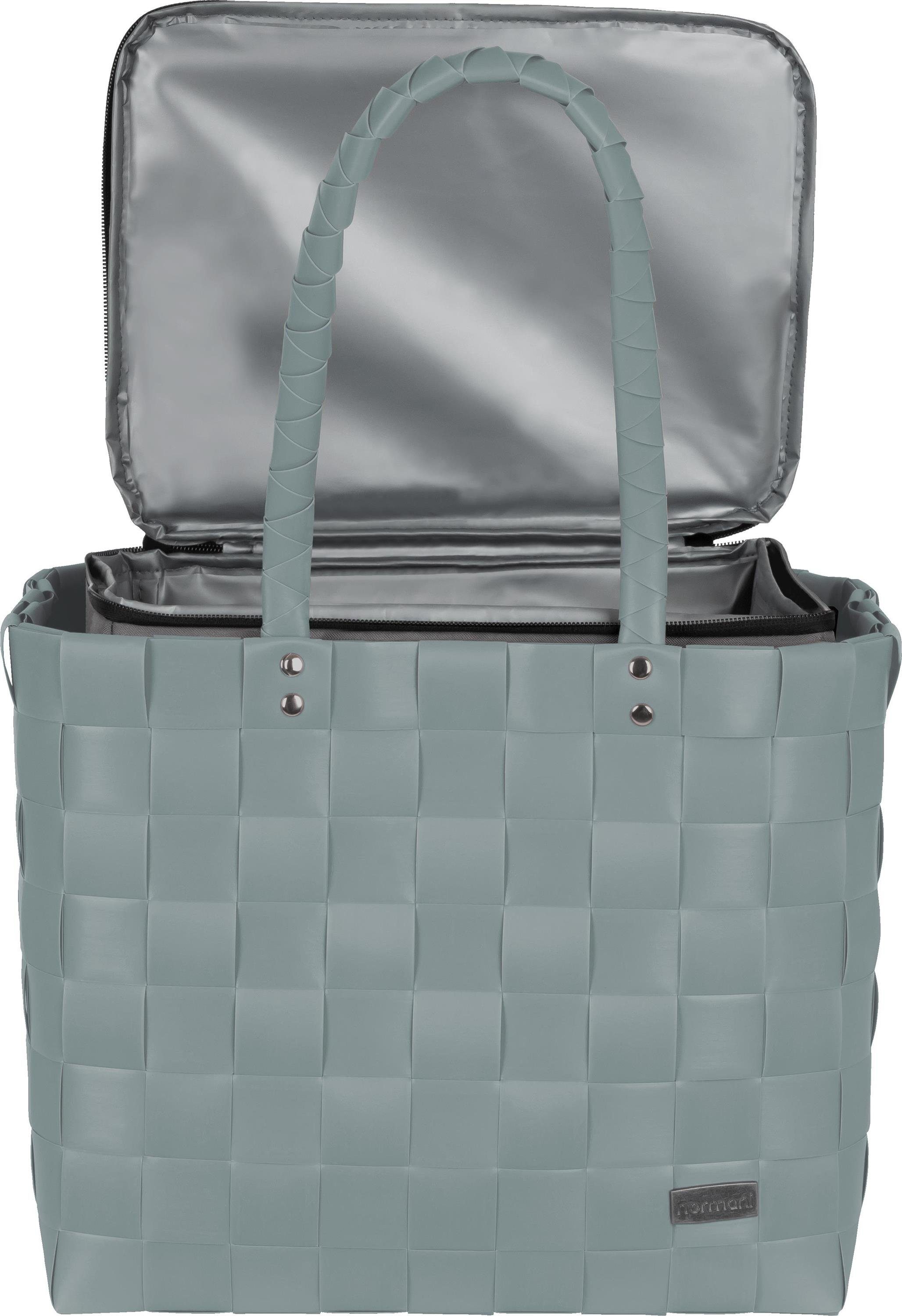 normani Einkaufskorb Flechtkorb mit großer Kühltasche, 20 l, Einkaufskorb mit großer Kühlbox